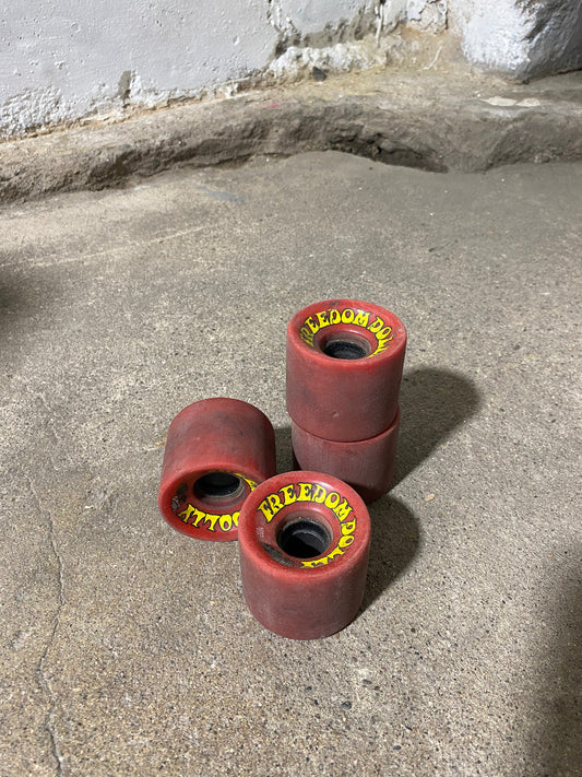Red Freedom Dolly Skateboard Wheels (Used)