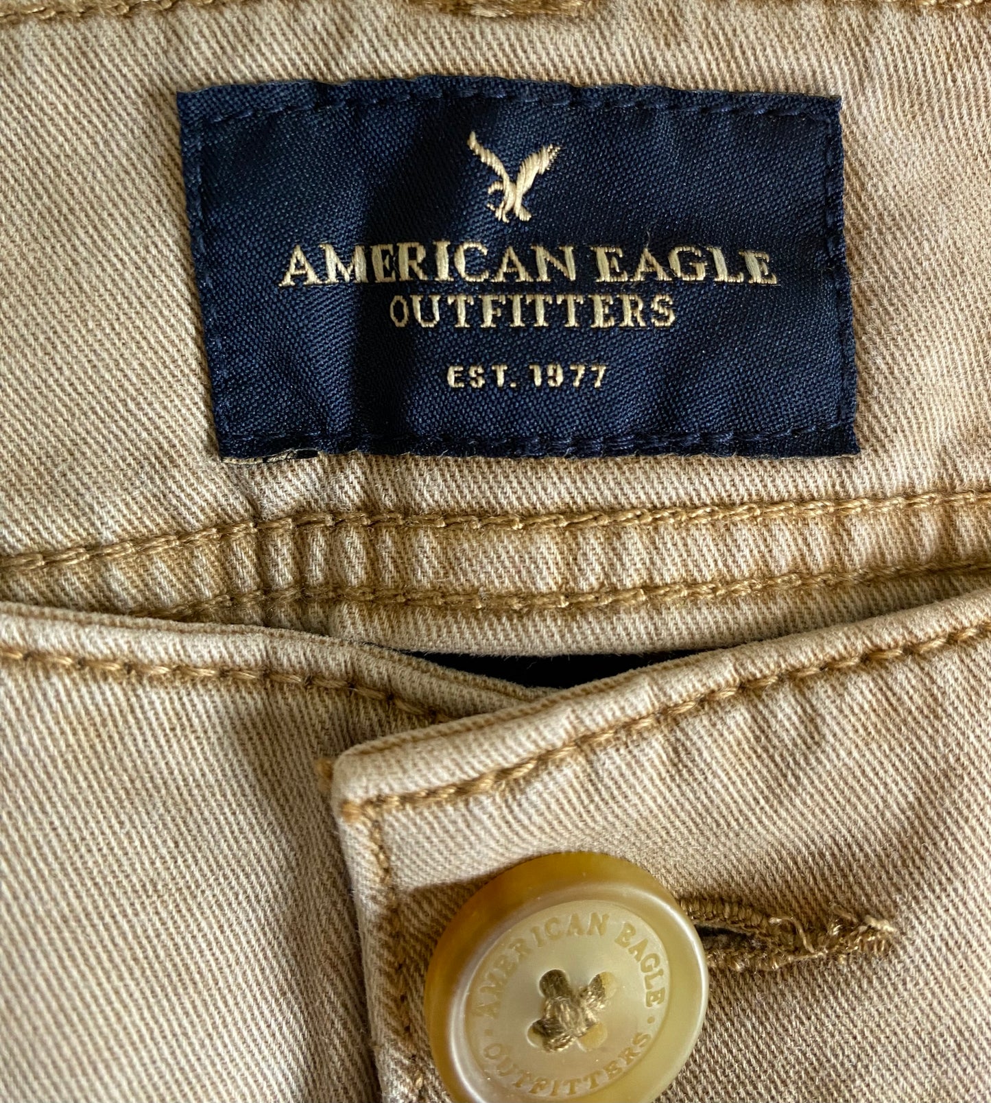 Beige American Eagle Flared Jeans