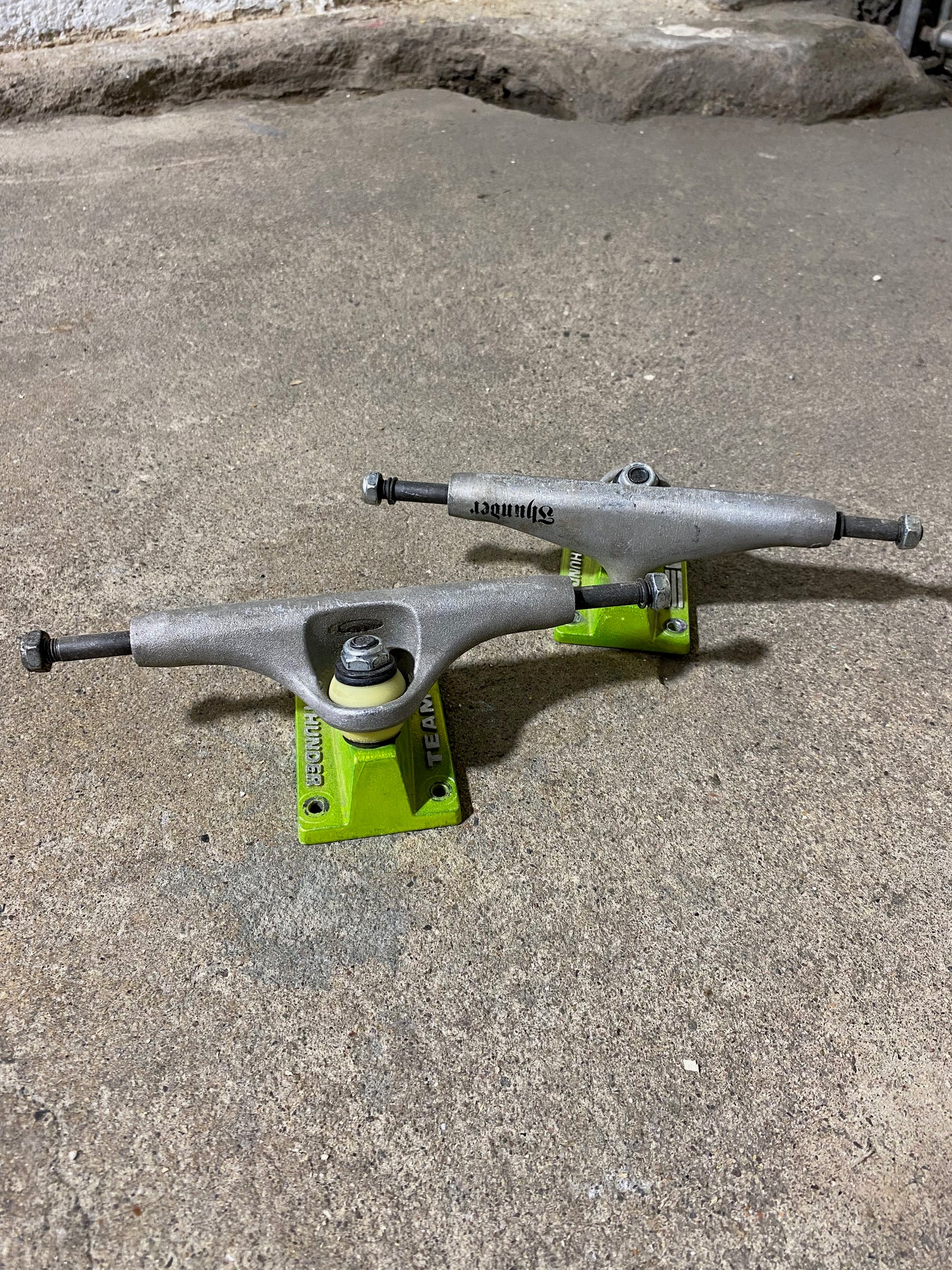 Thunder Light Trucks, Unfinished Hanger With Neon Green Base (Used)